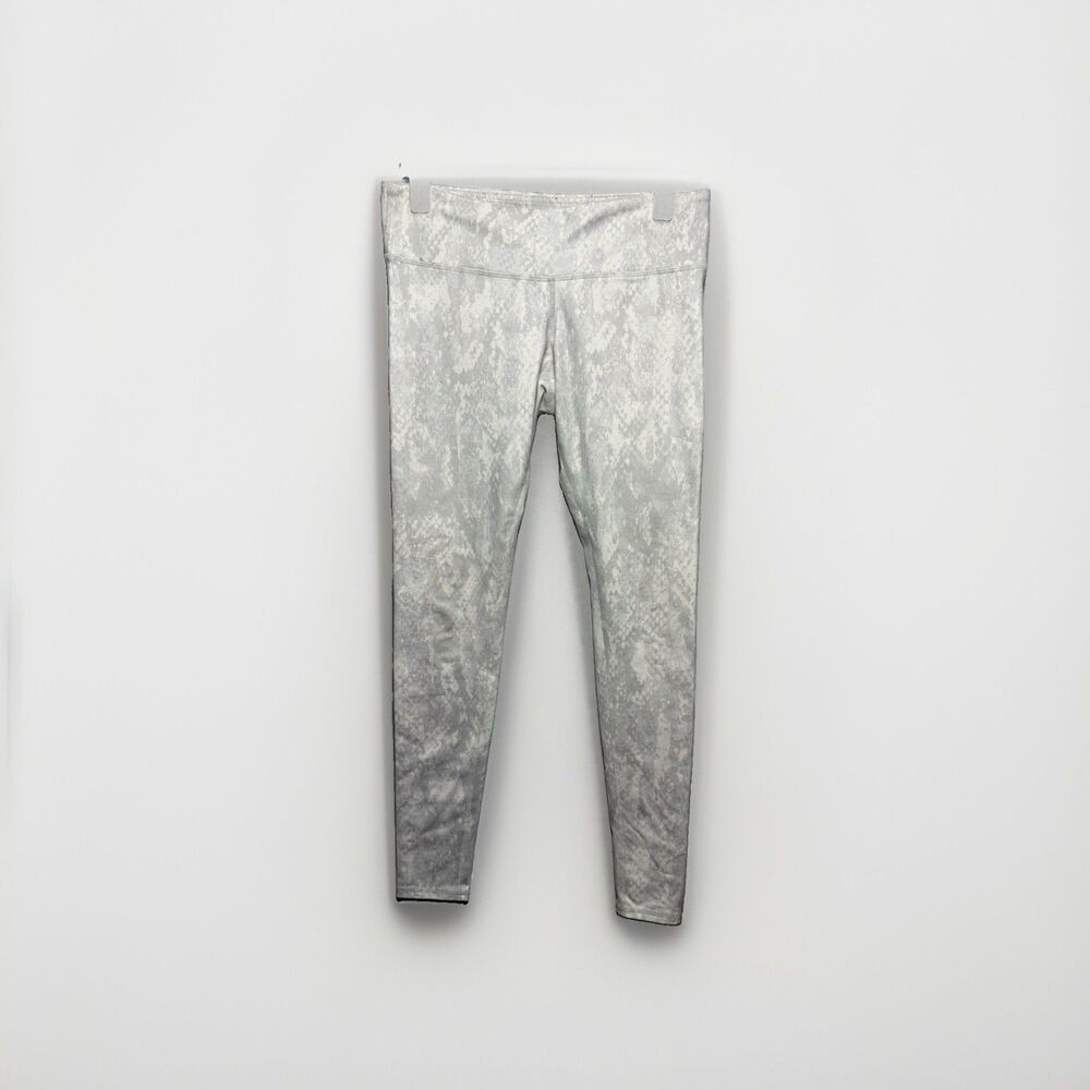 Alo Yoga Airbrush Leggings Vapor Python Snakeskin White Gray Womens Small